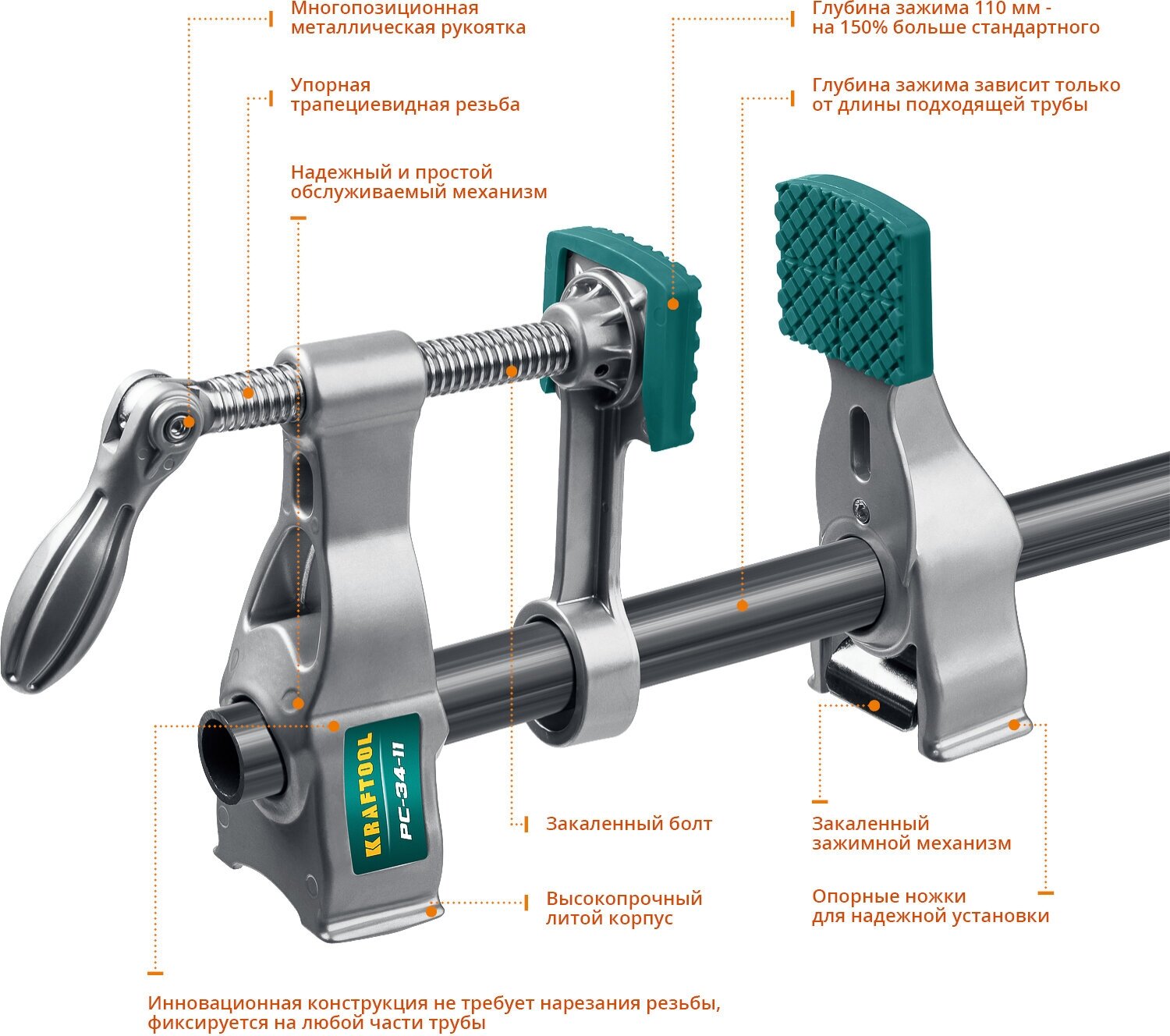 Трубная струбцина KRAFTOOL - фото №3