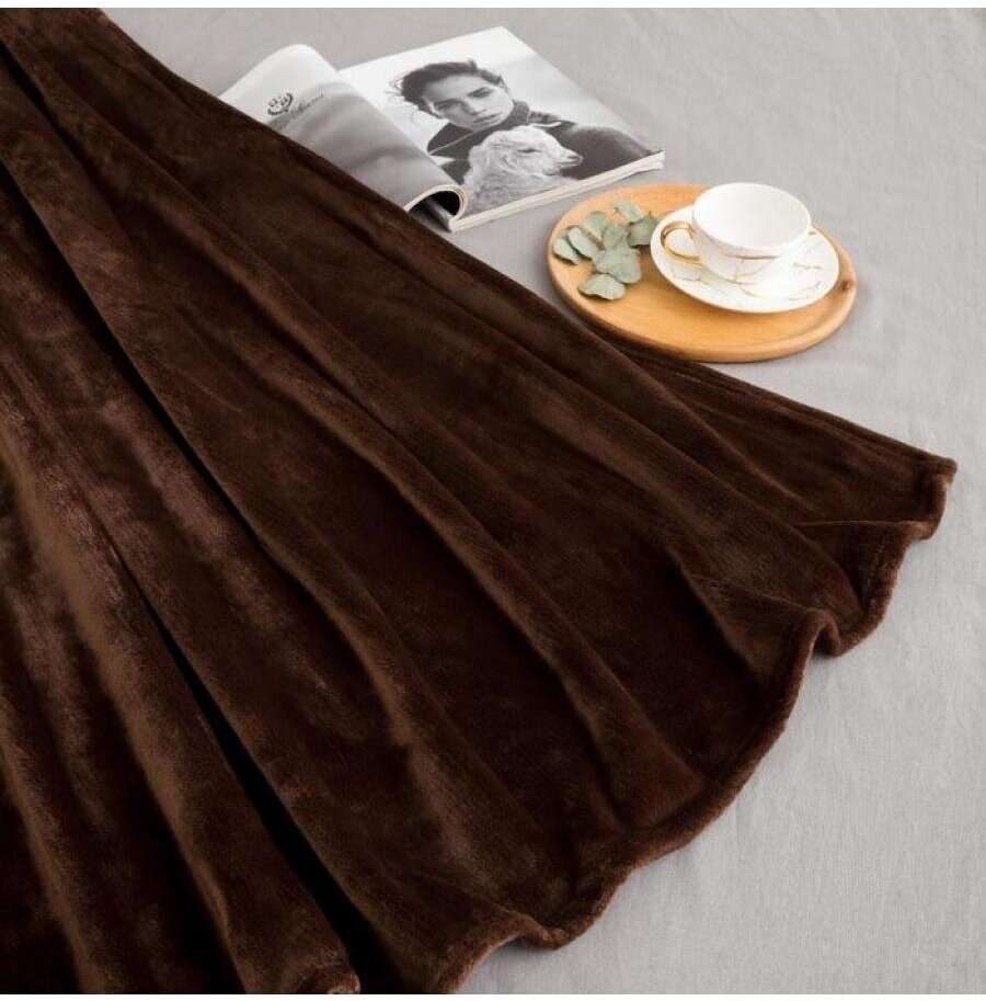 Плед LoveLife 150х200 см, коричневый, 100% полиэстер - фотография № 1