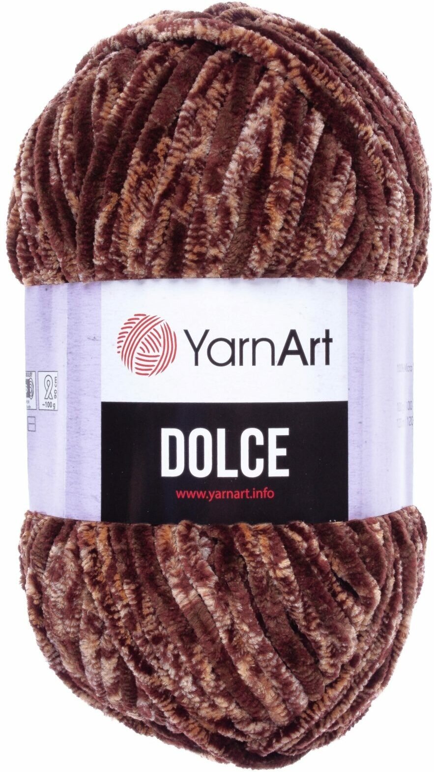 Пряжа YarnArt Dolce коричневый меланж (804), 100%микрополиэстер, 120м, 100г, 1шт