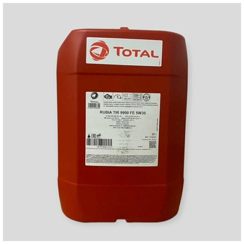 Синтетическое моторное масло TOTAL Rubia TIR 9900 FE 5W30, 5 л —  .