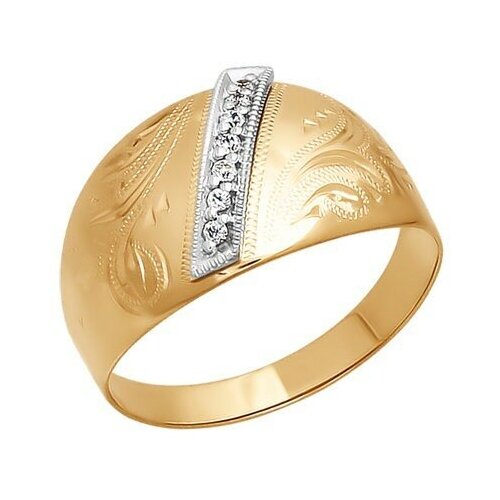 фото Золотое кольцо novikov 014742 с фианитом diamant-online