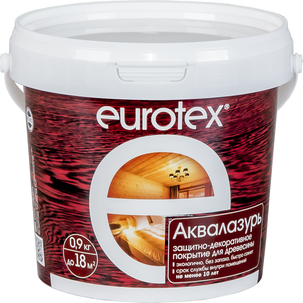 Защитно-декоративное покрытие EUROTEX аквалазурь (дуб / 0.9кг)