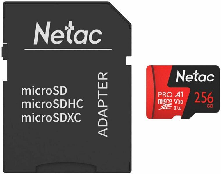 Карта памяти microSDXC Netac 256Gb (NT02P500PRO-256G-R)