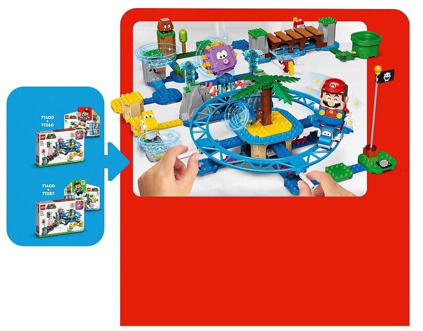 Конструктор LEGO Super Mario 71400 Дополнительный набор Пляжное веселье огромного ежа, 536 дет. - фото №15