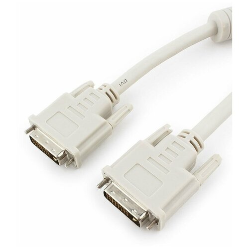 Кабель Cablexpert DVI-D, single link, 19M/19M, 1.8м, серый, экран, ферритовые кольца, пакет CC-DVI-6C 16206449 gembird кабели cablexpert кабель hdmi dvi 4k 19m 19m 1 8м single link пакет cc hdmi dvi 4k 6