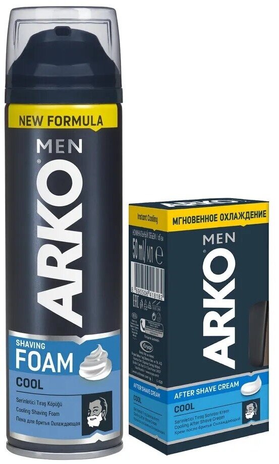 Набор Arko Men Охлаждающий (пена для бритья + крем после бритья) без упаковки