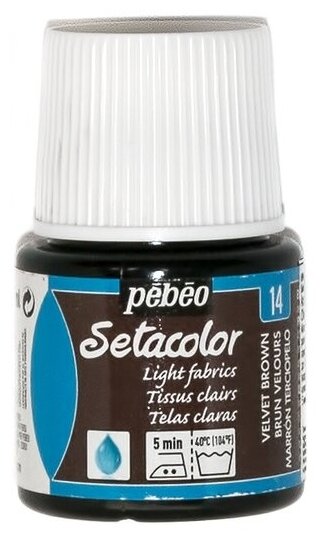 Краски и контуры по ткани PEBEO Краска для светлых тканей Setacolor 45 мл 329-014 коричневый вельвет