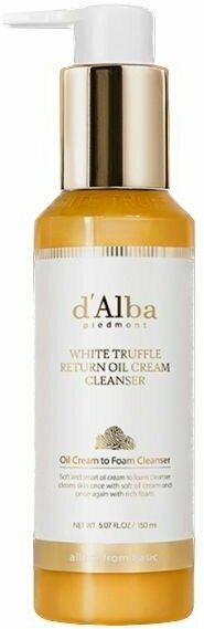 D'ALBA Масло+пенка для глубокого очищения 2 в 1 White Truffle Return Oil Cream Cleanser