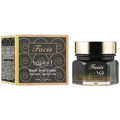 Крем для лица JIGOTT Facis с муцином улитки All-In-One Black Snail Cream, 100 мл