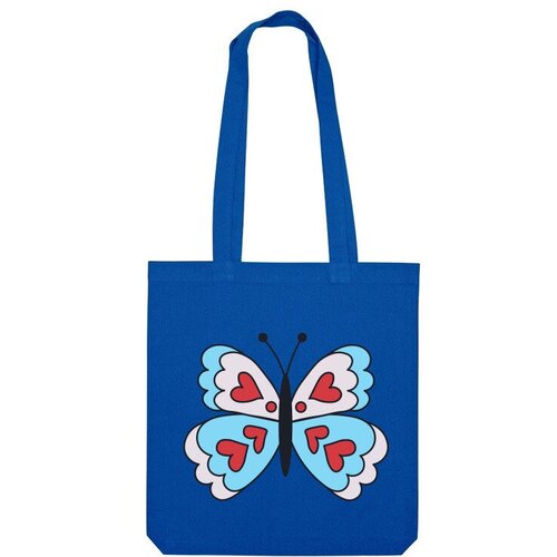 Сумка шоппер Us Basic, синий сумка авокадо с сердечками фиолетовый