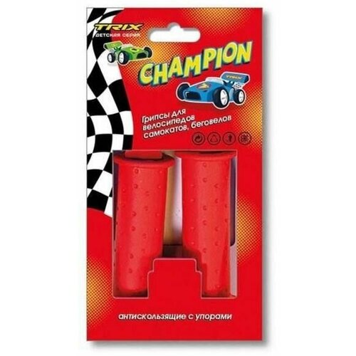 Грипсы велосипедные антискользящие TRIX Champion, 102 мм, резиновые, красные