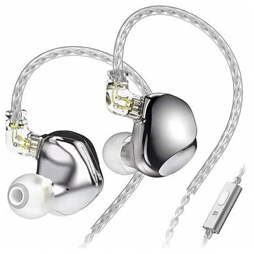 Наушники TRN VX Pro с микрофоном серебристый 10490₽