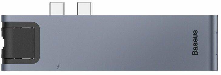 USB-концентратор Baseus Thunderbolt C+ Pro (CAHUB-L0G) Dual Type-C - 2xUSB 3.0/RJ45/HDMI/micro SD