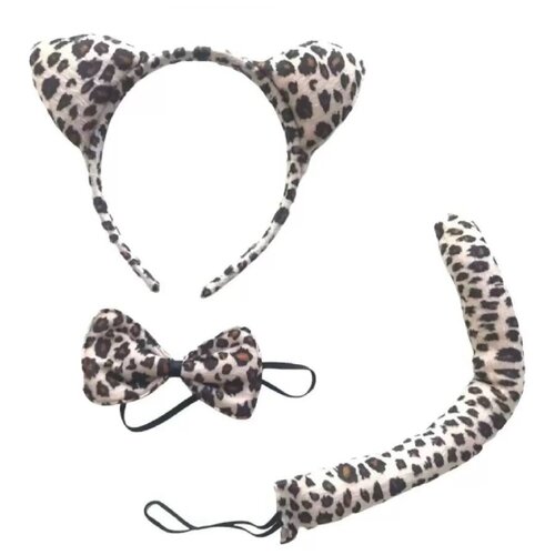 Набор в горошек Котик ободок с ушками бант хвостик 450₽