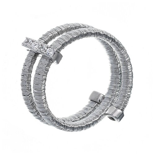 фото Element47 широкое ювелирное кольцо из серебра 925 пробы с кубическим цирконием 187_114_001_wg, размер 17.5