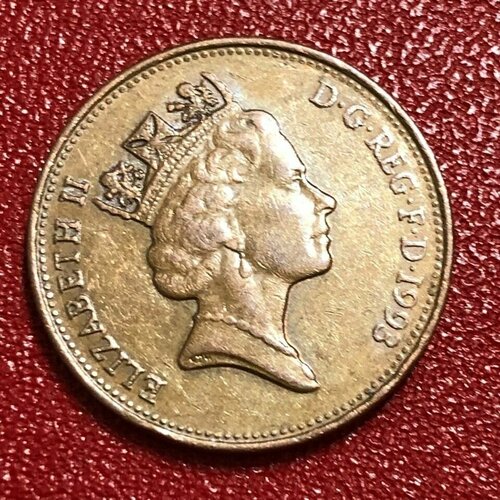Монета Великобритания 2 пенса 1993 год Королева Елизавета 2 #7 монета великобритания 2 новых пенса 1993 год 3 4