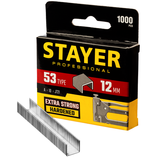 Скобы для степлера STAYER 12 мм, тонкие тип 53 (A/10/JT21), 1000 шт. 3159-12