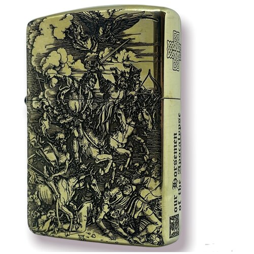 Зажигалка бензиновая Zippo (Armor) Четыре Всадника(Дюрер) Кастом Латунь