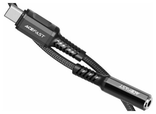 Кабель ACEFAST C1-07 переходник, USB Type-C/DC3.5, 0.18м, чёрный