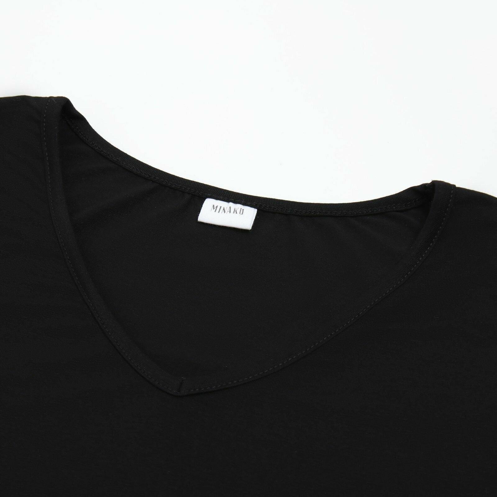 Сорочка женская (миди) MINAKU: Home collection цвет черный, размер 42 - фотография № 7
