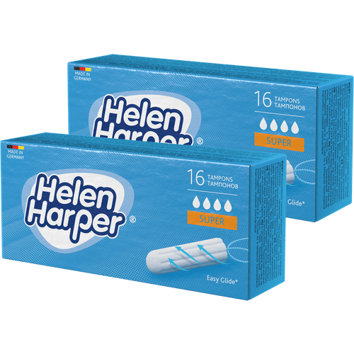 HELEN HARPER Тампоны безаппликаторные Super 16шт, 2 упаковки helen harper тампоны normal 3 капли 16шт 2 упаковки