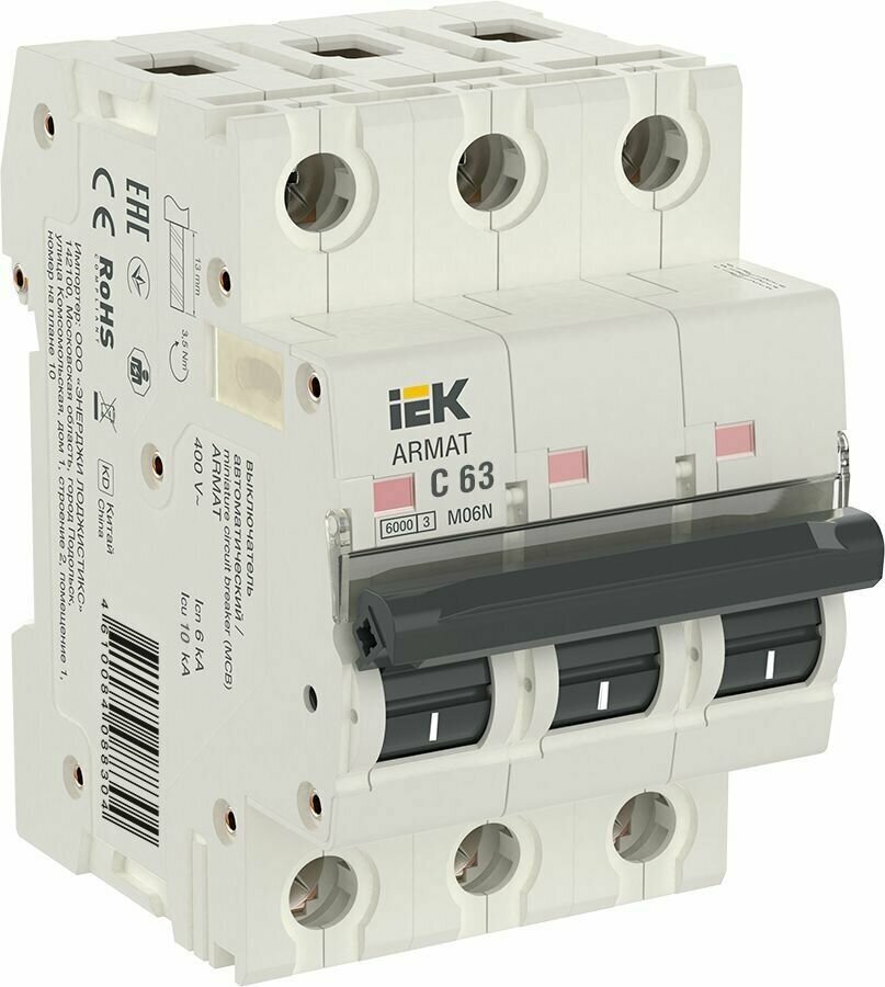 Выключатель автоматический IEK ARMAT M06N 3P C 63А