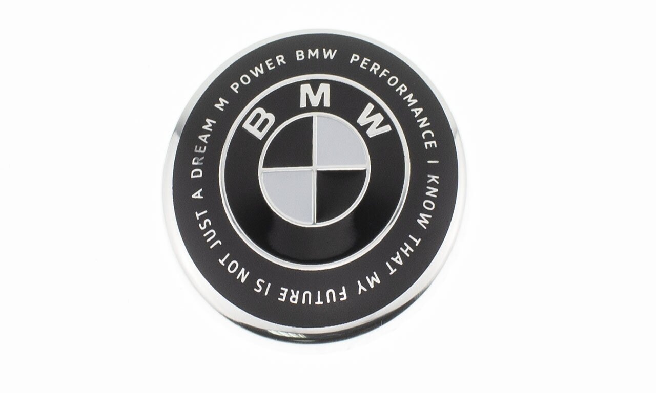 Эмблема на руль для BMW новый стиль (черно-белая) 45 мм