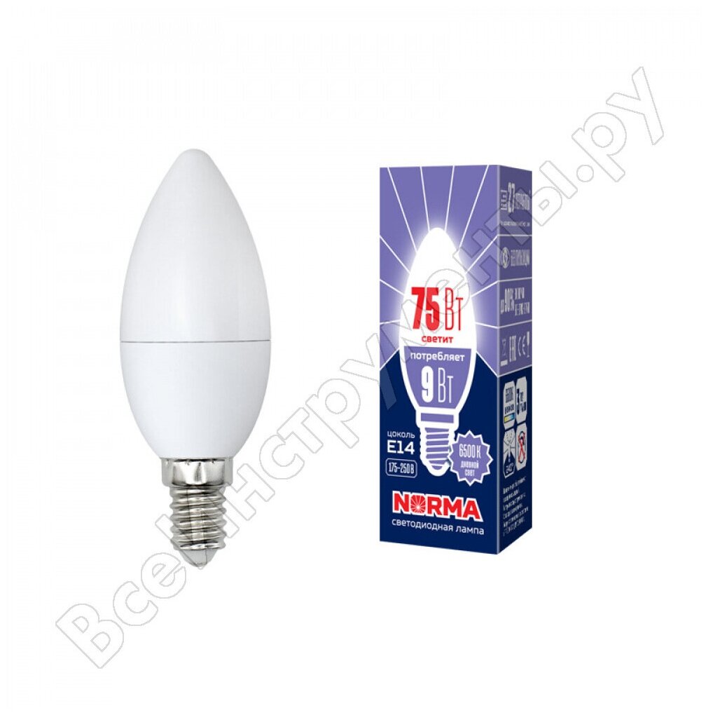 Лампа светодиодная (UL-00003802) Volpe LED-C37-9W/DW/E14/FR/NR