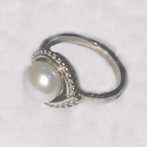 Кольцо Арина, серебро, 925 проба, жемчуг культивированный, размер 17