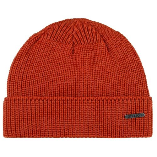 фото Шапка с отворотом stetson 8599345 beanie merino, размер one