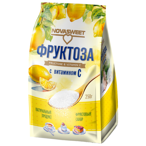 фото Novasweet сахарозаменитель фруктоза с витамином с, пакет порошок 250 г 1 шт.