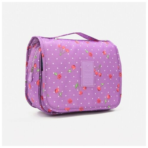 фото Косметичка на молнии, ручки для переноски, крючок для подвешивания, фиолетовый market-space