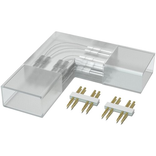Комплект Г-образных коннекторов OGM AC-04 для соединения светодиодной ленты, напряжение 220В, smd2835, 60д/м, комплект 5шт