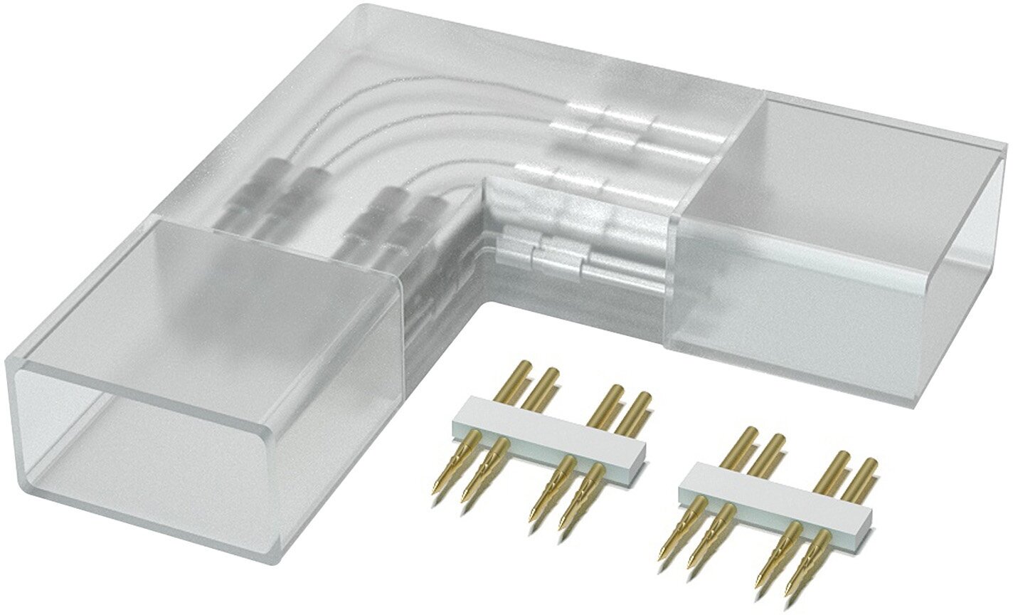 Комплект Г-образных коннекторов OGM AC-04 для соединения светодиодной ленты напряжение 220В smd2835 60д/м комплект 5шт