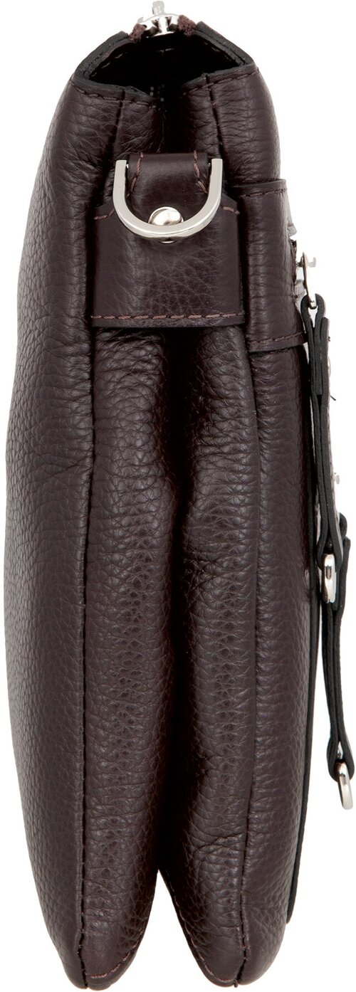 Сумка  планшет Sergio Belotti повседневная, натуральная кожа, внутренний карман, регулируемый ремень, коричневый