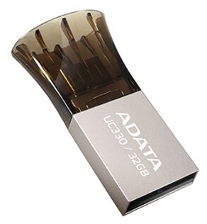 Флеш накопитель 32Gb ADATA DashDriver UC330 OTG AUC330-32G-RBK, USB 2.0/MicroUSB