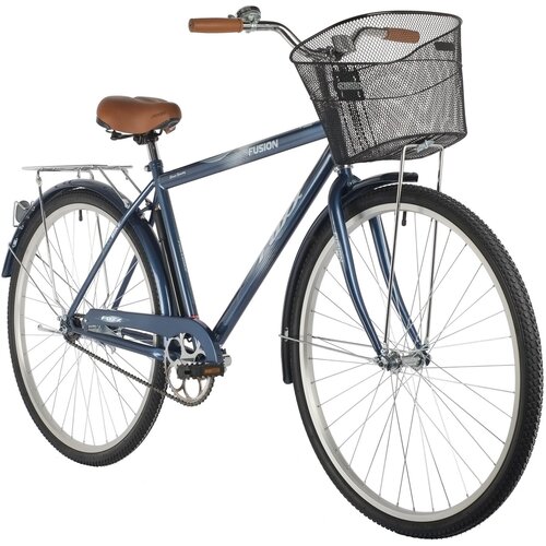 Велосипед FOXX 28 FUSION синий сталь размер 20 передняя корзина 1370000₽