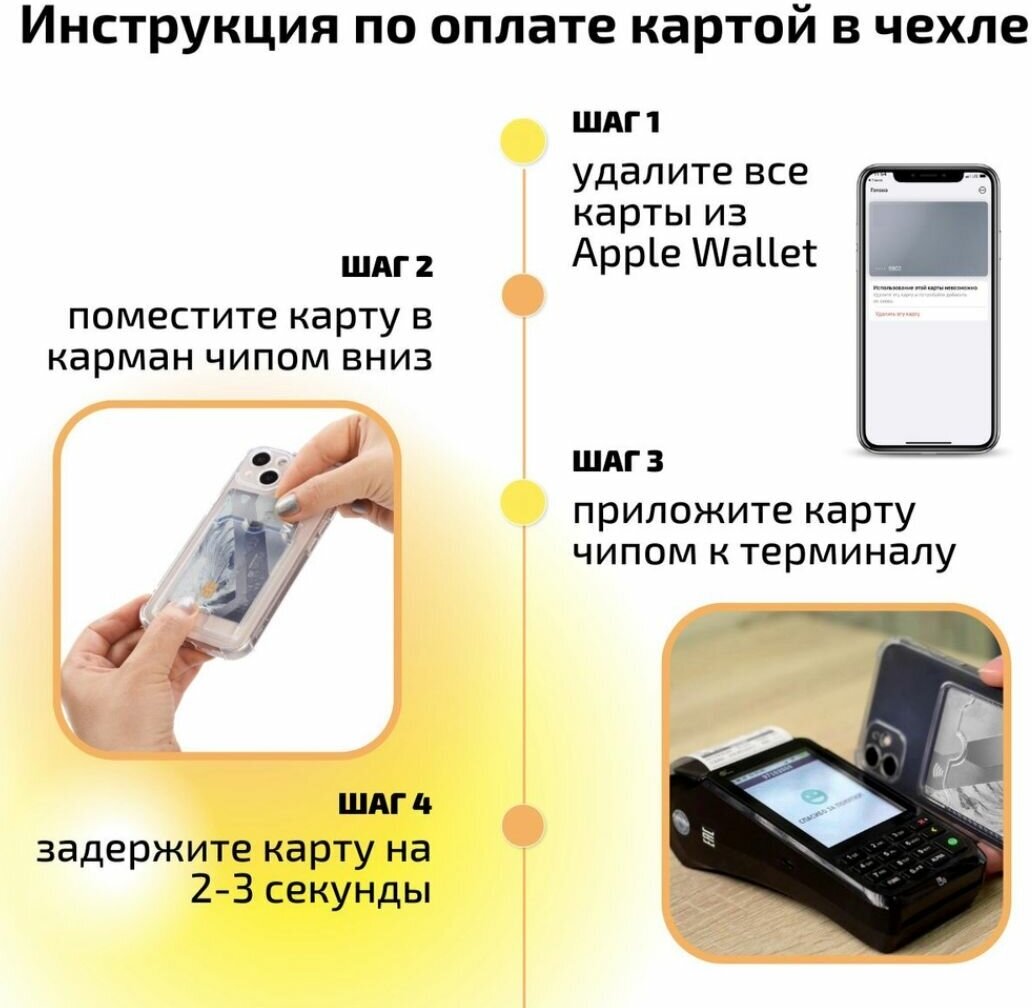 Силиконовый чехол прозрачный / накладка с защитой камеры с карманом для iPhone 11 / Айфон 11