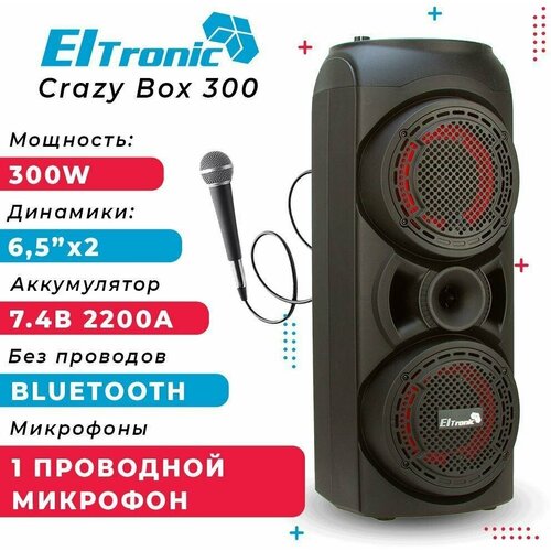 Портативная акустическая колонка Eltronic 20-63 Crazy Box (черный)