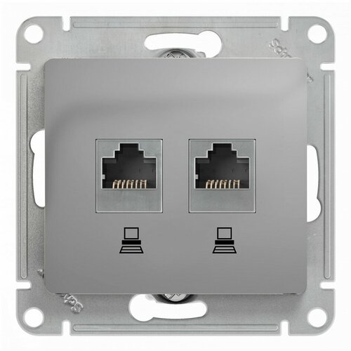 Розетка для интернета / телефона Systeme Electric GSL000385KK GLOSSA механизм axolute hc4279c6 розетки компьютерной rj45 utp кат 6 1 модуль алюминий bticino