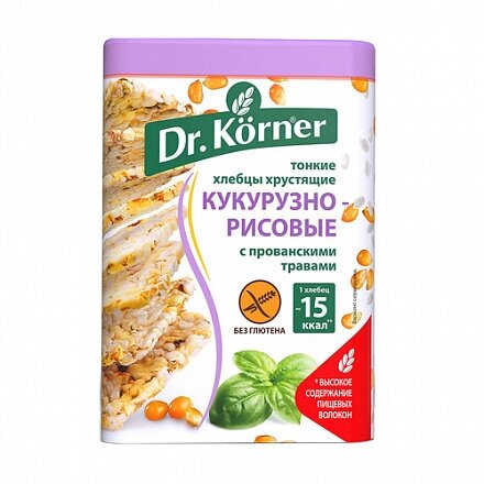 Dr. Korner Хлебцы хрустящие "Кукурузно-рисовые", с прованскими травами 100 г