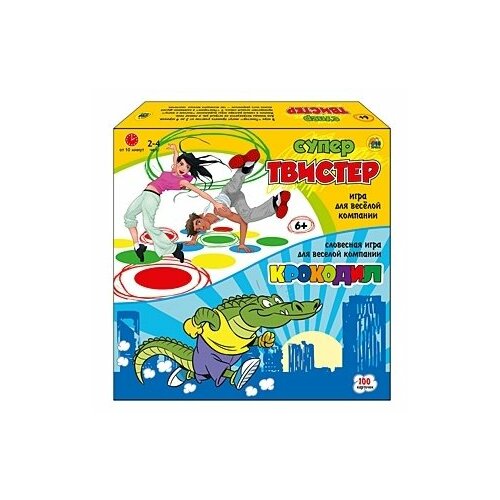 Настольная игра Рыжий кот Супер твистер + Крокодил ИР-5473 игра напольная рыжий кот супер твистер ир 0066