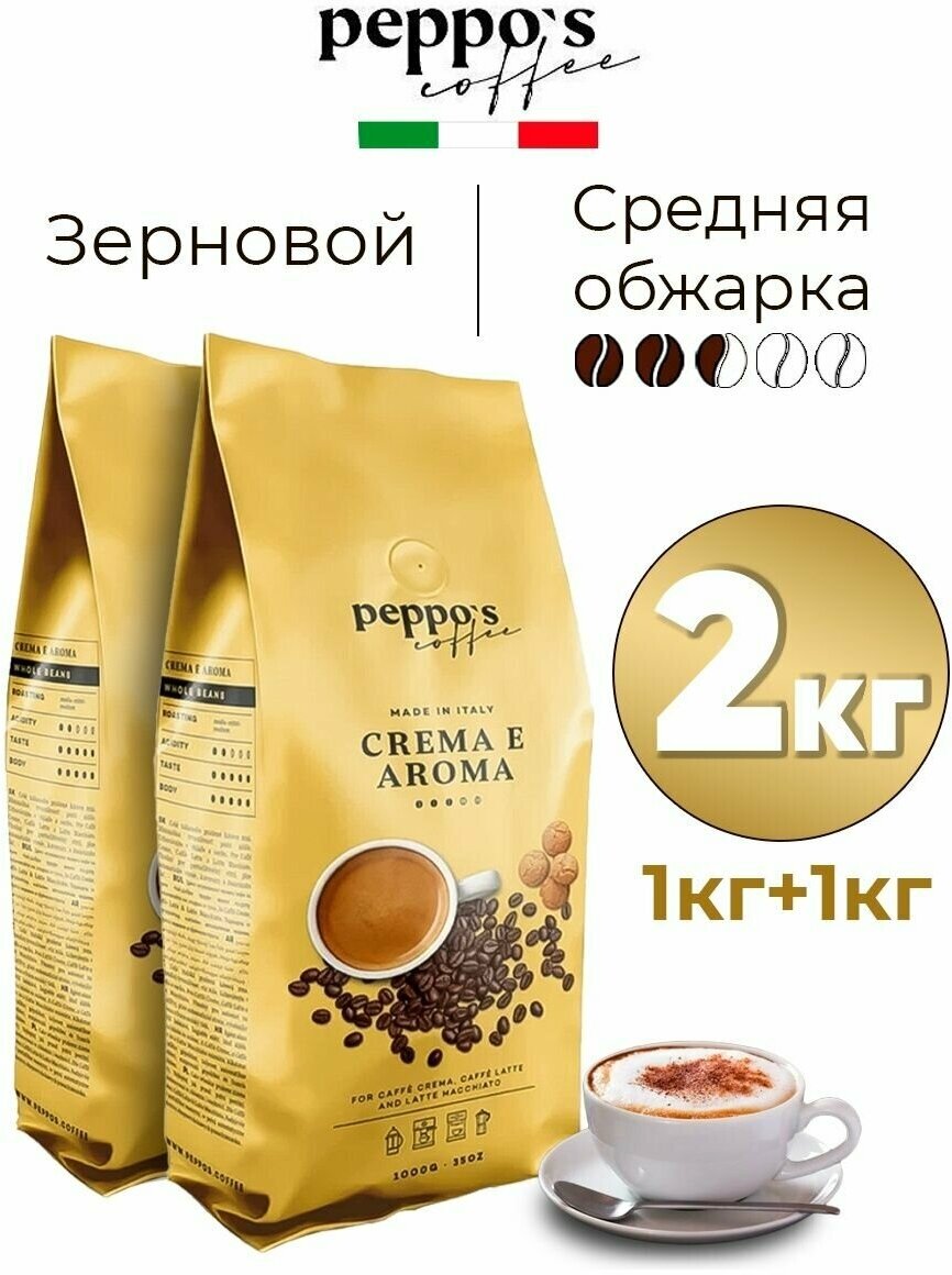 Набор кофе в зернах арабика и робуста 2 кг (2 шт по 1000 г) - фотография № 1