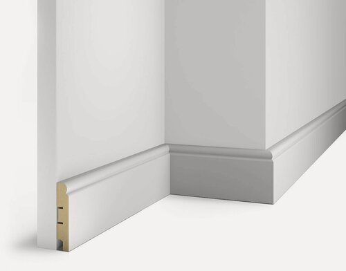 Изображение товара Плинтус AP09 под покраску - 4 шт, белый, 80x16x1800 мм, с пазом, МДФ ARTIVA RTV080.01 Набор 4шт.