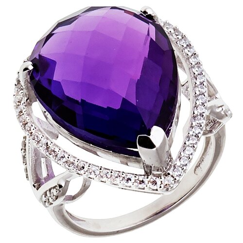 Кольцо Balex, бижутерный сплав, фианит, александрит, размер 18 кольцо qudo бижутерный сплав серебрение фианит размер 18 розовый