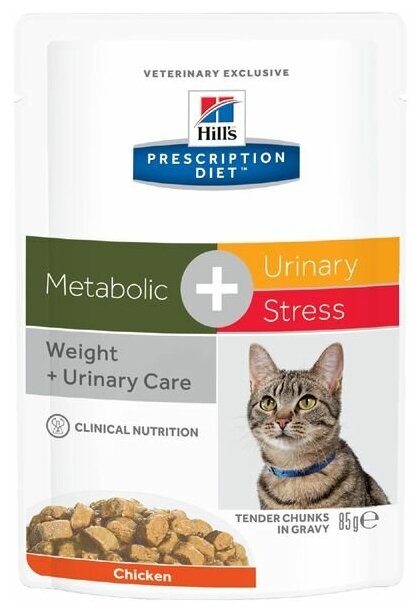 Хиллс 605619 Диета пауч д/кошек C/D Urinary Stress+Metabolic стресс + коррекция веса Курица 85г . - фотография № 9