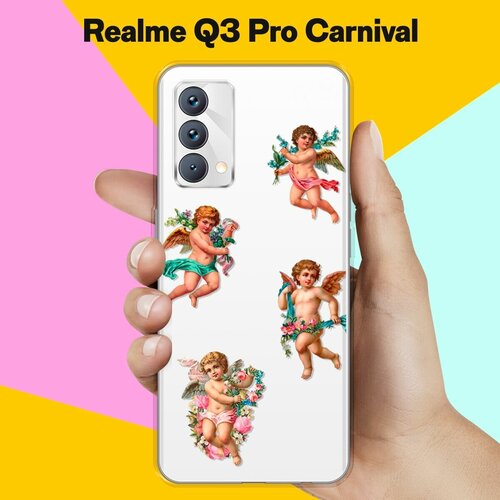 Силиконовый чехол на realme Q3 Pro Carnival Edition Ангелочки / для Реалми Ку 3 Про Карнивал силиконовый чехол на realme q3 pro carnival edition my cat для реалми ку 3 про карнивал