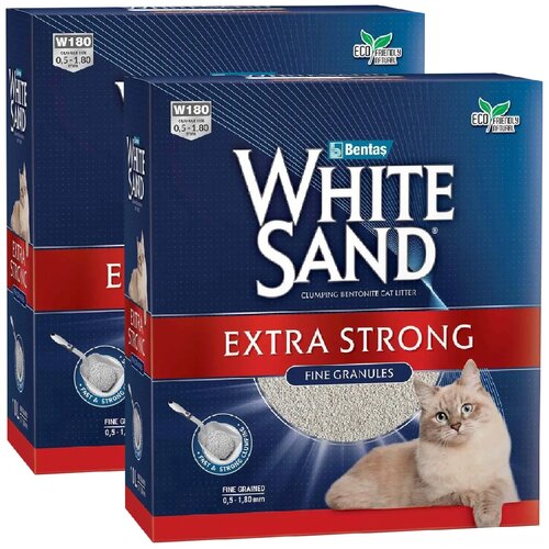 WHITE SAND EXTRA STRONG наполнитель комкующийся для туалета кошек Экстра без запаха (10 + 10 л) комкующийся наполнитель ever clean extra strong clumping unscented 10 л