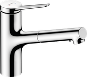 Смеситель для кухонной мойки hansgrohe Zesis M33 150, с вытяжным душем 2jet 74800000, хром