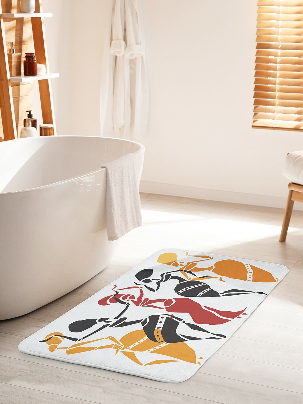 Коврик для ванной комнаты и туалета противоскользящий JoyArty "Африканские краски" 60х100 см